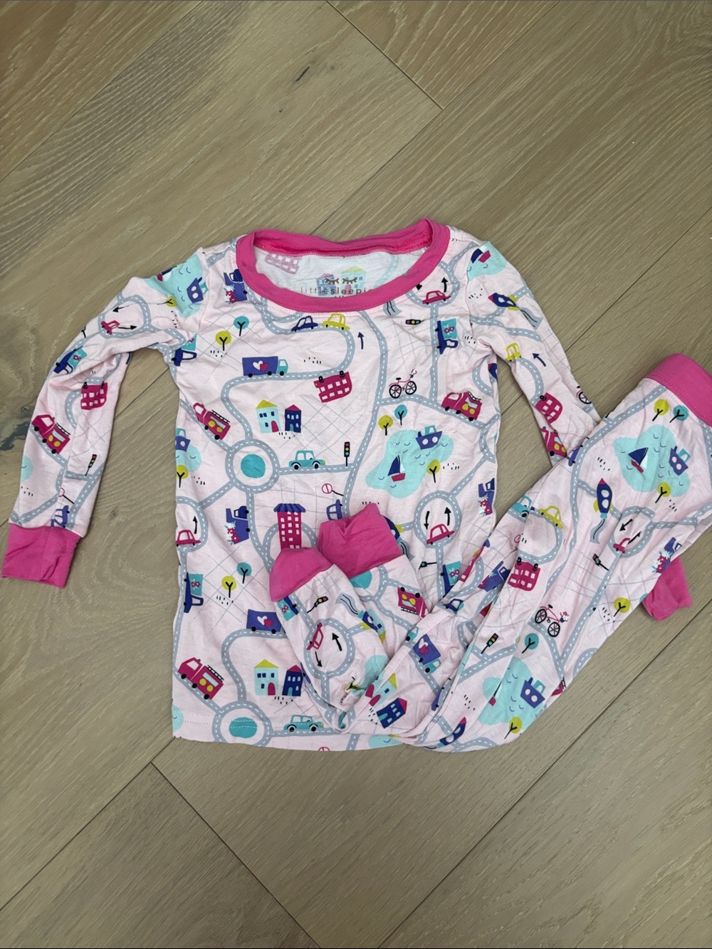 Little Sleepies Pink Road Trip 2 piece Pj